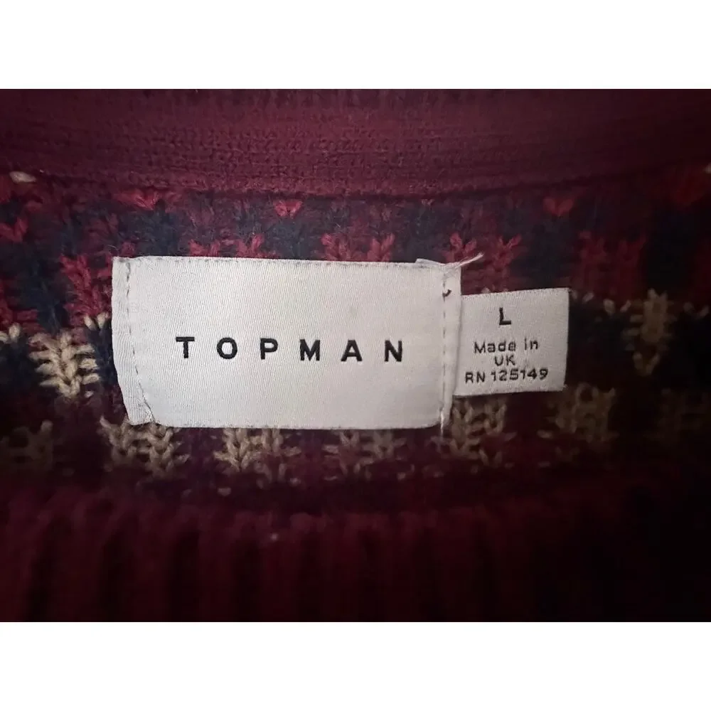 Topman Chevron Knit Sweater Mens Large